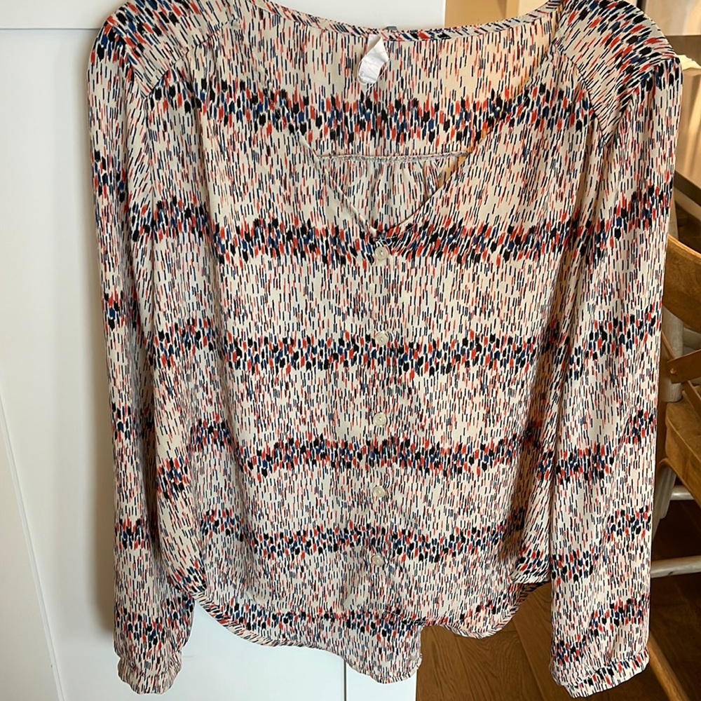 Printed Button Down Blouse